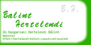 balint hertelendi business card